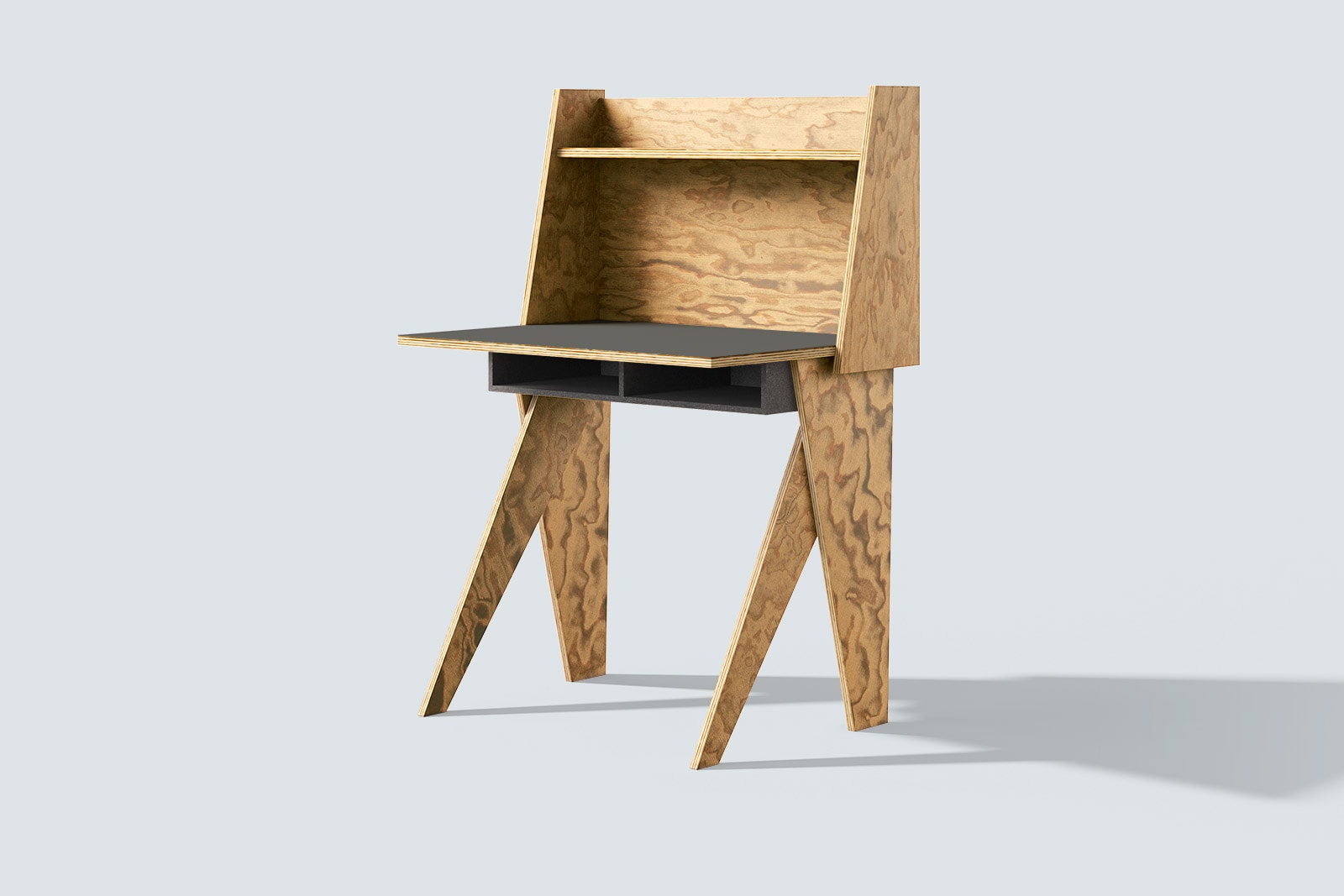 muesiemue Home Office Tisch von Tonia Welter, Tisch und Raumteiler elegant und kompakt vereint, in Seekiefer